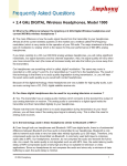 2.4 GHz DIGITAL Wireless Headphones, Model 1000