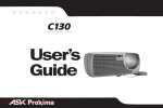 ASK Proxima C130 DLP Projector User Guide Manual