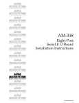 AM-318 Eight Port Serial I/O Board Installation Instructions