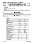 Amana Technical Information Gas Range