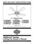 Emerson CF3900 Apollo Brushed Steel Ceiling Fan