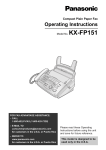 Panasonic KX-FP151 Plain Paper Thermal transfer Fax