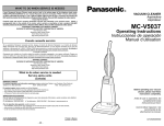 Panasonic MC-V5037 Bagged Upright Vacuum