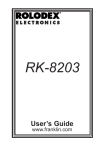 Franklin RK-8203 Rolodex Handheld
