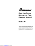 Amana MVH230 Microwave Oven - amana_mvh230_owners__manual