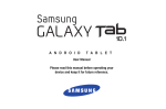 Samsung Galaxy Tab 10.1 Wifi - Tablet - Android 3.1 honeycomb - Gt-p7510mayxab - GT