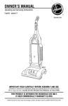 Hoover U6437-900 / U6439-900 Windtunnel Bagged Upright Vacuum - U6439