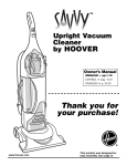 Hoover U8135-900 / U8153-900 Savvy Turbo 7300 Bagless Upright Vacuum