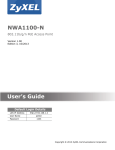 ZyXEL Communications 802.11b/g/n poe access point Network Router User Manual