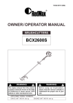 Zenoah BCX2600S Brush Cutter User Manual