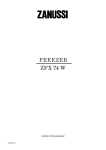 Zanussi ZFX 74 W Freezer User Manual