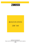 Zanussi ZBF 360 Oven User Manual