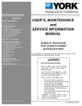York 035-18843-000-a-0402 Air Conditioner User Manual