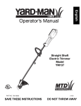 Yard-Man YM137 Trimmer User Manual