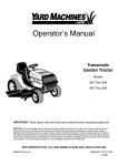 Yard Machines 820 Thru 829 Lawn Mower User Manual