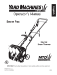 Yard Machines 769-00858 (8/03) Snow Blower User Manual