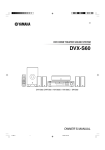 Yamaha DVX-S60 Speaker System User Manual