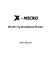 X-Micro Tech. WLAN 11g Network Router User Manual