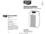 Winix WDH 851 Dehumidifier User Manual