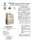 Whirlpool T-K1S Water Heater User Manual