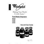 Whirlpool GC2000 Garbage Disposal User Manual