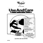 Whirlpool 340 1094 Clothes Dryer User Manual