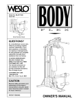Weslo WLSY71500 Home Gym User Manual