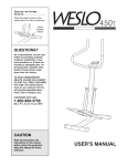 Weslo 450T Home Gym User Manual