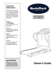 Weslo 1750 Treadmill User Manual