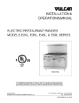 Vulcan-Hart E60L Griddle User Manual