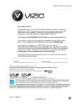 Vizio XVT472SV Flat Panel Television User Manual