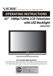 VIORE LED24VF60 Flat Panel Television User Manual