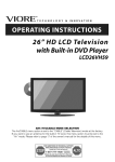 VIORE LCD26VH59 Flat Panel Television User Manual