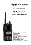 Vertex Standard VX-177 Marine Radio User Manual
