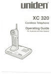 Uniden XC 320 Cordless Telephone User Manual