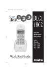 Uniden DECT 1807 Cordless Telephone User Manual