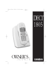 Uniden DECT1805 Cordless Telephone User Manual