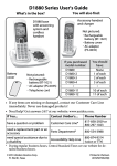 Uniden D1880 Cordless Telephone User Manual