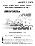 Ultra Start 1175 Series Remote Starter User Manual