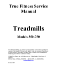 True Fitness 350-750 Treadmill User Manual