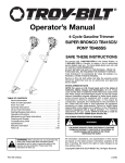 Troy-Bilt PONY TB465SS Trimmer User Manual