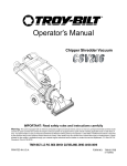 Troy-Bilt CSV206 Chipper User Manual