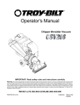 Troy-Bilt Csv206 Chipper User Manual