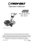 Troy-Bilt 645A-Bronco Tiller User Manual