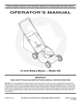 Troy-Bilt 429 Lawn Mower User Manual