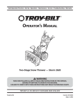 Troy-Bilt 2620 Snow Blower User Manual
