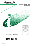 Tricity Bendix BIW 103 W Washer User Manual