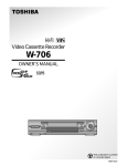 Toshiba W-706 VCR User Manual