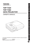 Toshiba TDP-T420 Projector User Manual