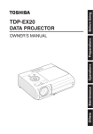 Toshiba TDP-EX20 Projector User Manual